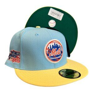 New Era New York Mets 59FIFTY Fitted Hat Cap 1986 World Series Side Patch